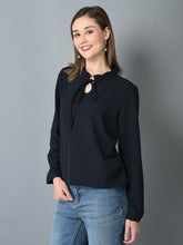 Load image into Gallery viewer, Canoe Women Straight Hem Tie-Up Neck Top
