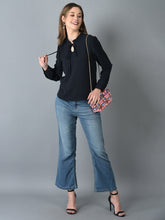 Load image into Gallery viewer, Canoe Women Straight Hem Tie-Up Neck Top
