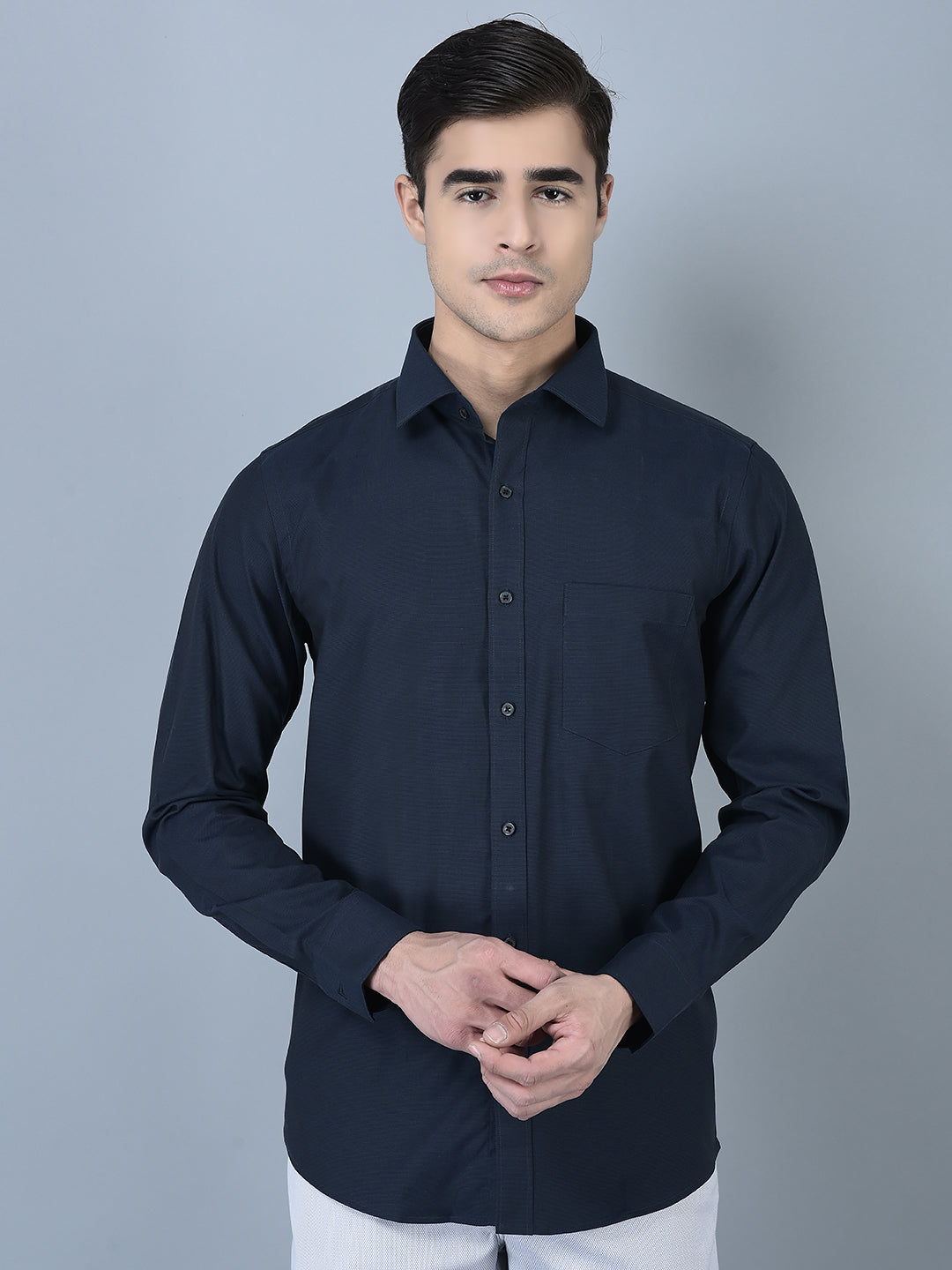 Canoe Exclusive Combed Cotton- Ultra Soft Fabric Navy Shirt for men – Soft & Durable