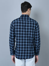 Load image into Gallery viewer, CANOE MEN Casual Shirt Blue Color Cotton Fabric Button Closure Checked
