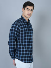 Load image into Gallery viewer, CANOE MEN Casual Shirt Blue Color Cotton Fabric Button Closure Checked
