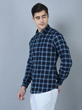 Load image into Gallery viewer, CANOE MEN Casual Shirt Blue Color Cotton Fabric Button Closure Checked
