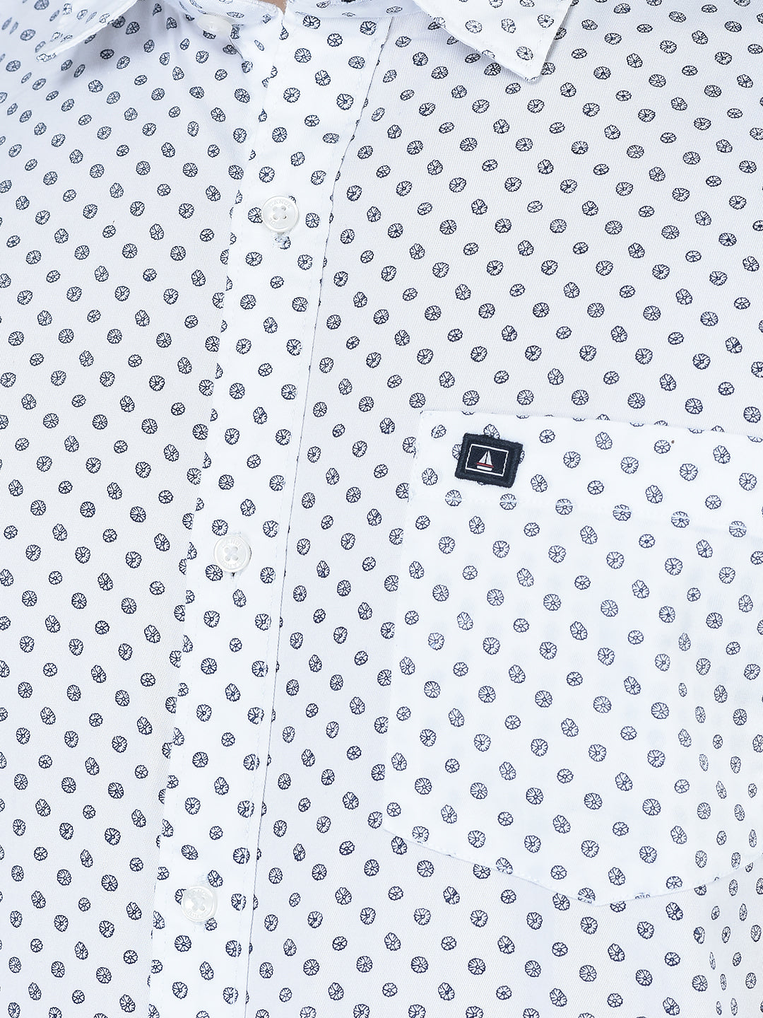 CANOE MEN Casual Shirt White Color Cotton Fabric Button Closure Printed