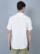 Load image into Gallery viewer, CANOE MEN Casual Shirt White Color Cotton Fabric Button Closure Striped
