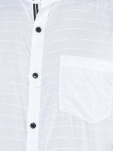 Load image into Gallery viewer, CANOE MEN Casual Shirt White Color Cotton Fabric Button Closure Striped
