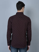 Load image into Gallery viewer, CANOE MEN Formal Shirt Maroon Color Cotton Fabric Button Closure Printed
