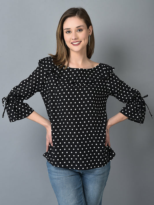 Canoe Women Flawless Fit Polka Dot Print Top