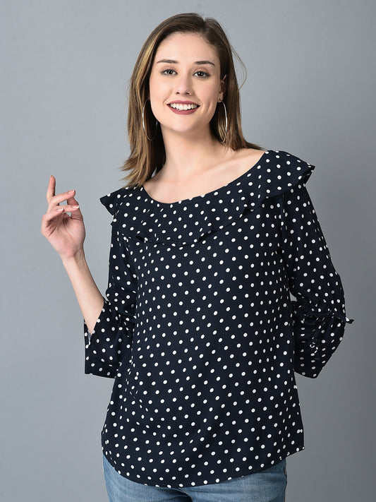 Canoe Women Flawless Fit Polka Dot Print Top