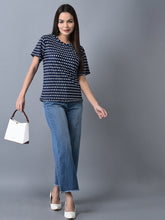 Load image into Gallery viewer, Canoe Women Polka Dot Pleated Fabric T-shirt
