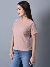 Load image into Gallery viewer, Canoe Women Loose Fit Solid Round Neck T-Shirt
