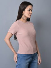 Load image into Gallery viewer, Canoe Women Loose Fit Solid Round Neck T-Shirt
