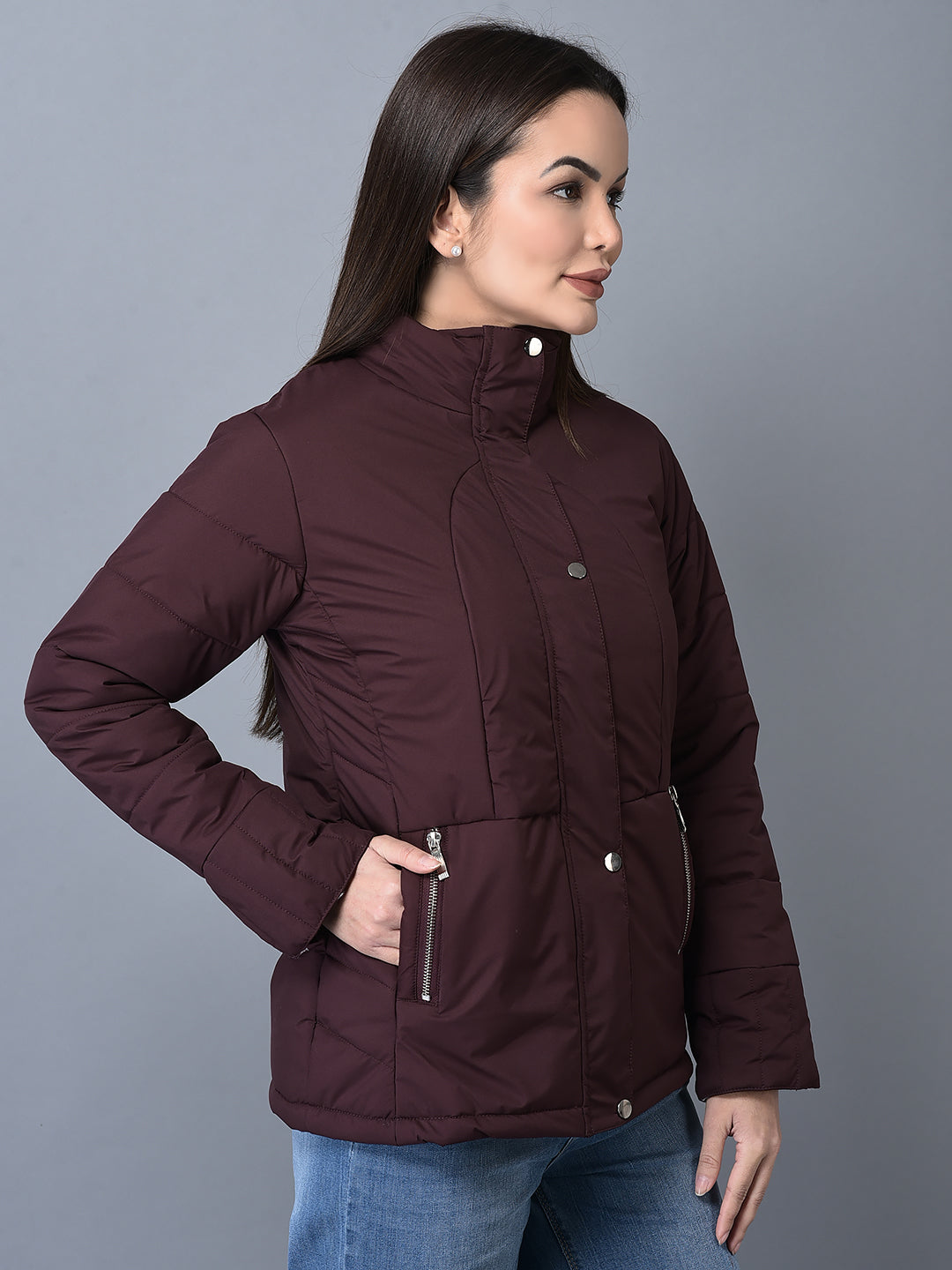 Canoe Women Mock Collar Bomber Jacket