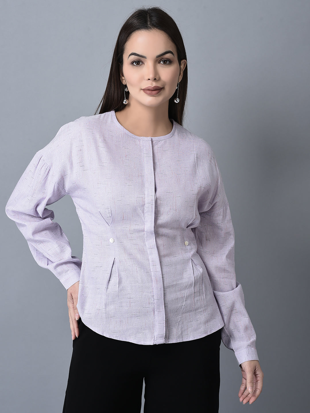 Canoe Women Full Button Placket Top