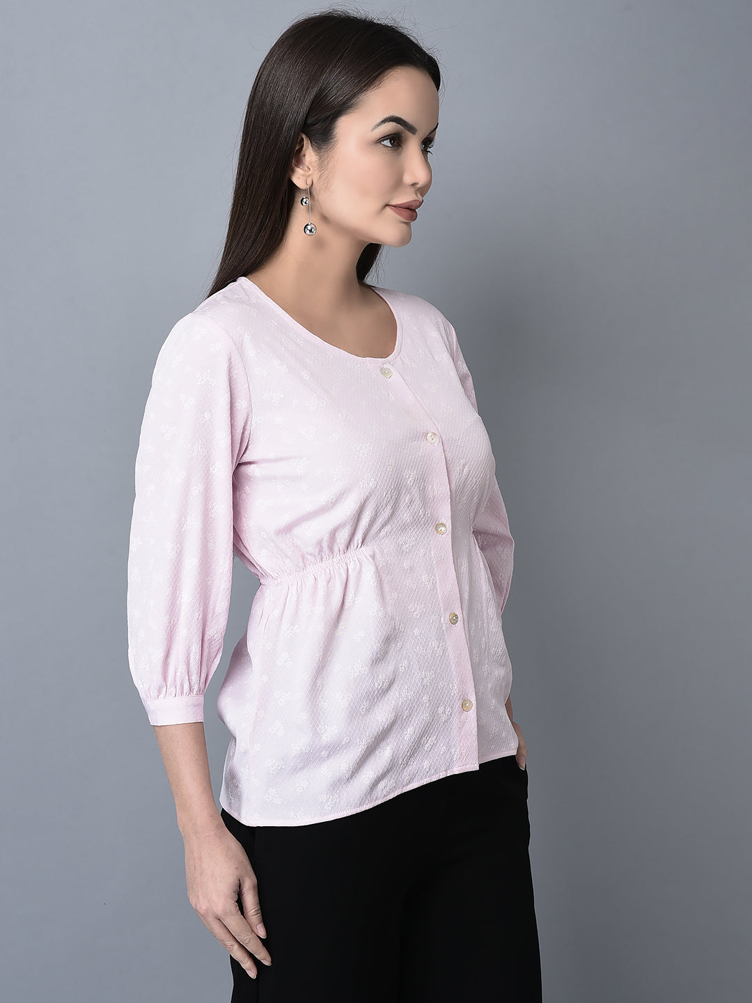 Canoe Women Full Button Placket Top