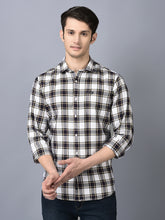 Load image into Gallery viewer, CANOE MEN Casual Shirt White Color Cotton Fabric Button Closure Checked
