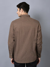 Load image into Gallery viewer, CANOE MEN Casual Shirt Brown Blue Color Cotton Fabric Button Closure Printed
