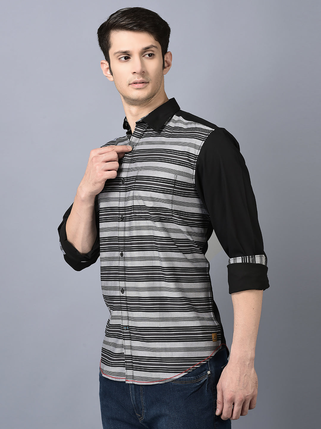 CANOE MEN Urban Shirt  Black Grey Color