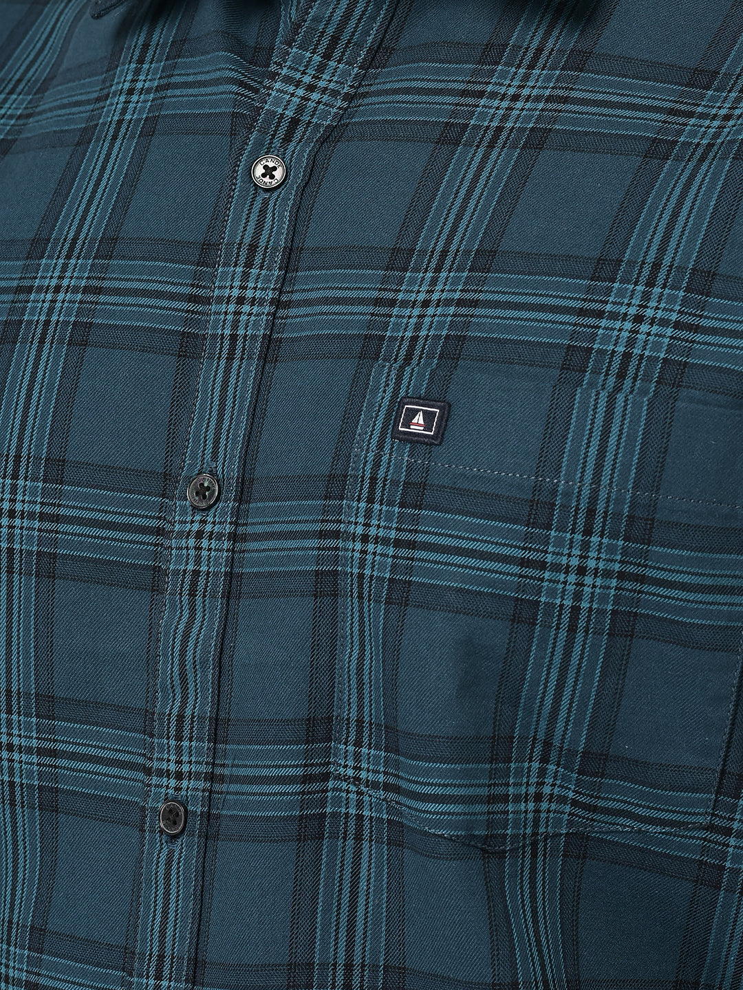 Canoe Men Casual Shirt Cotton Fabric Button Closure Checked