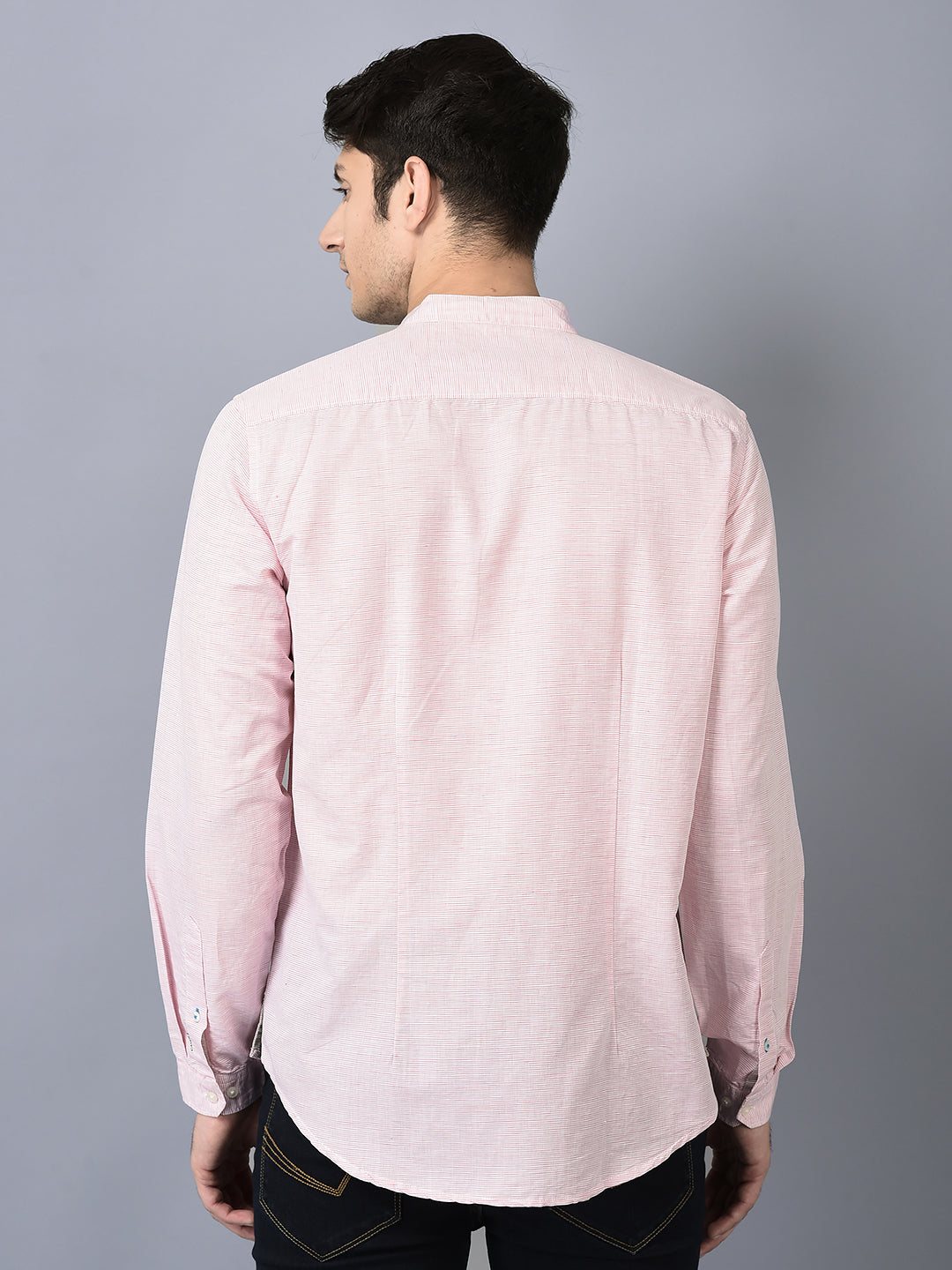 CANOE MEN Casual Shirt Pink Color Cotton Fabric Button Closure Printed