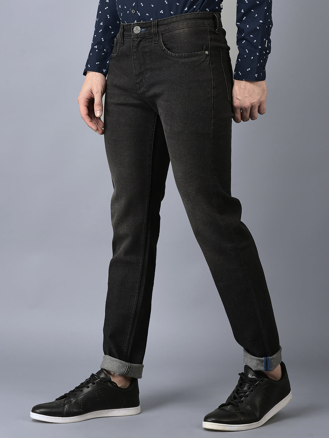 CANOE MEN Denim Trouser  D.GREY Color