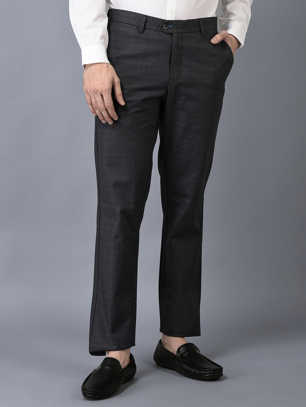 CANOE MEN Formal Trouser  D.GREY Color