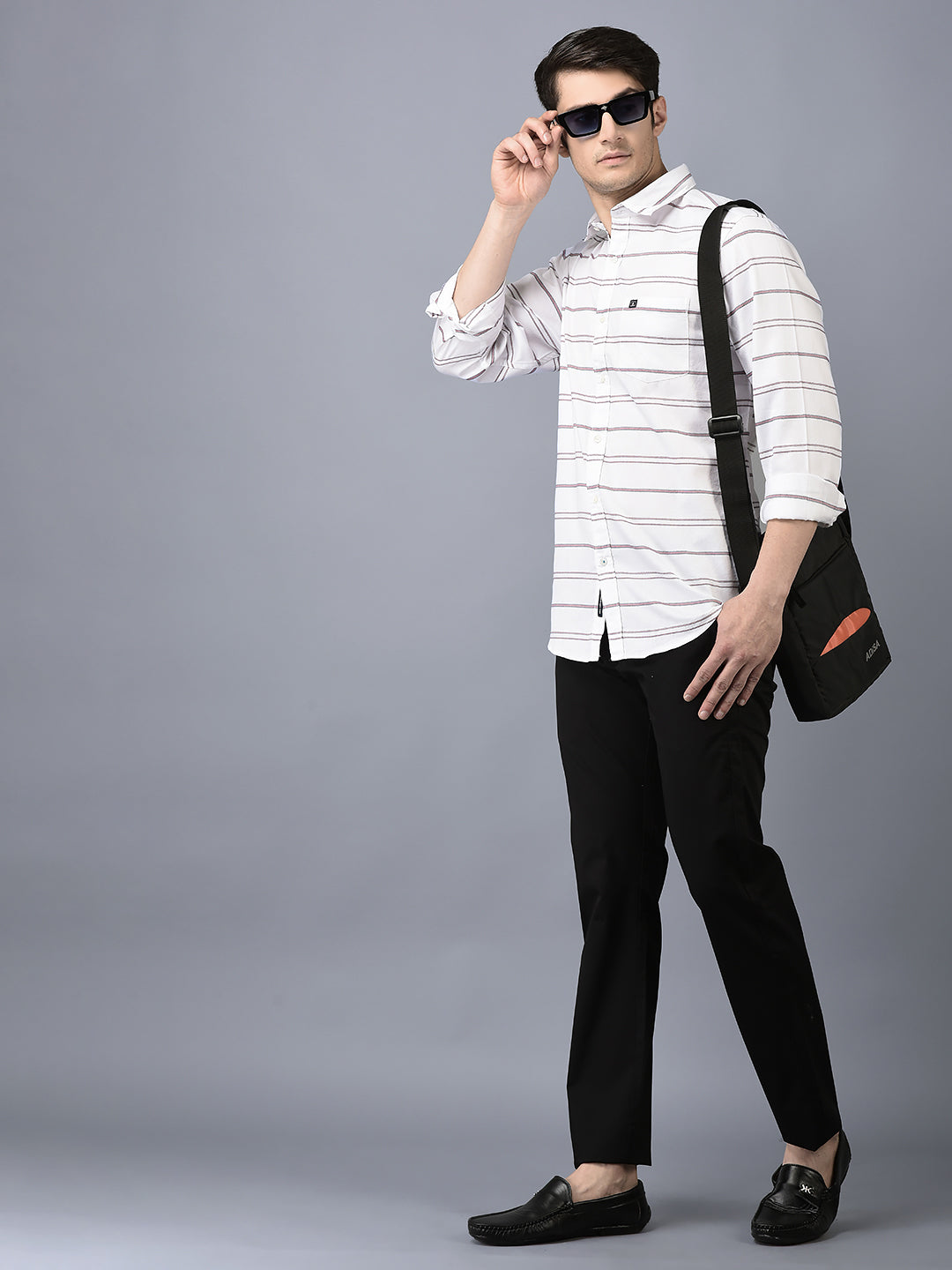 Canoe Men Casual  Black Color Cotton Fabric Button Closure Solid