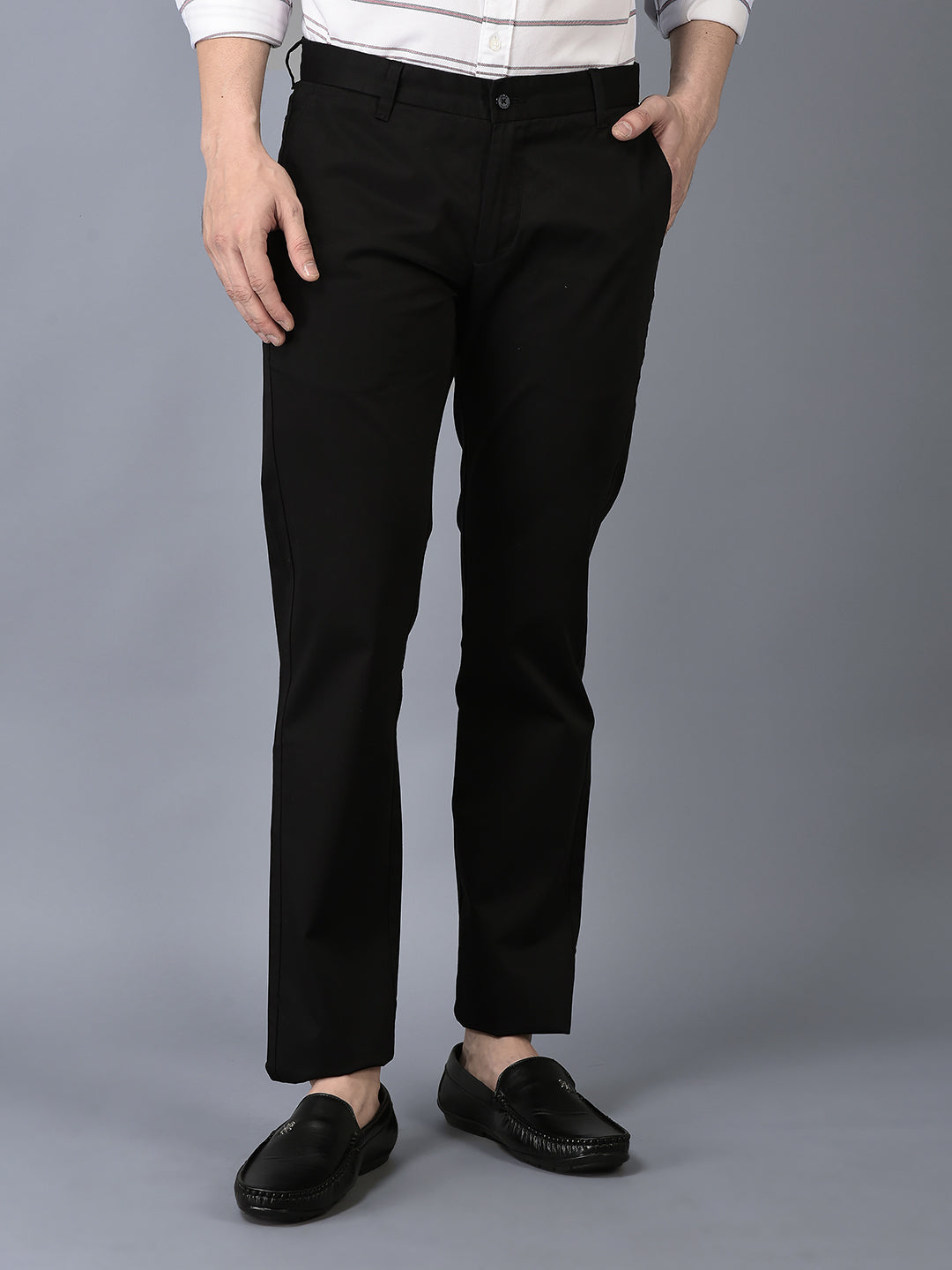 Canoe Men Casual  Black Color Cotton Fabric Button Closure Solid