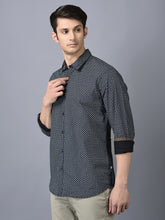 Load image into Gallery viewer, CANOE MEN Casual Shirt Navy Blue Color Cotton Fabric Button Closure Printed
