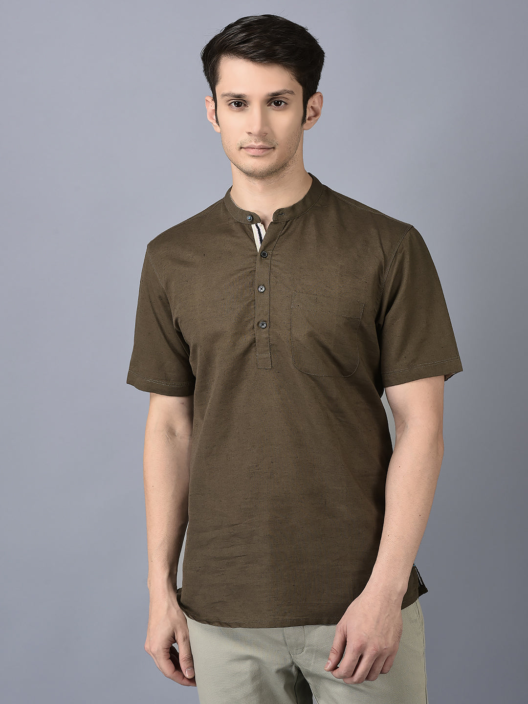 CANOE MEN Casual Kurta  OLIVE Color