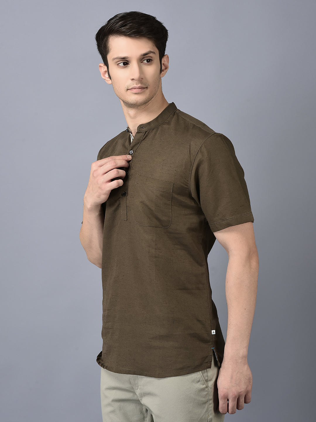 CANOE MEN Casual Kurta  OLIVE Color