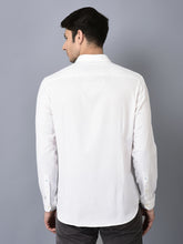 Load image into Gallery viewer, CANOE MEN Casual Shirt White Color Cotton Fabric Button Closure Self Design
