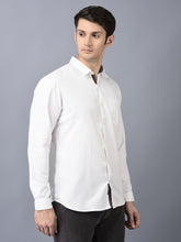 Load image into Gallery viewer, CANOE MEN Casual Shirt White Color Cotton Fabric Button Closure Self Design
