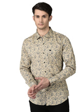 Load image into Gallery viewer, CANOE MEN Casual Shirt Beige Color Cotton Fabric Button Closure Printed
