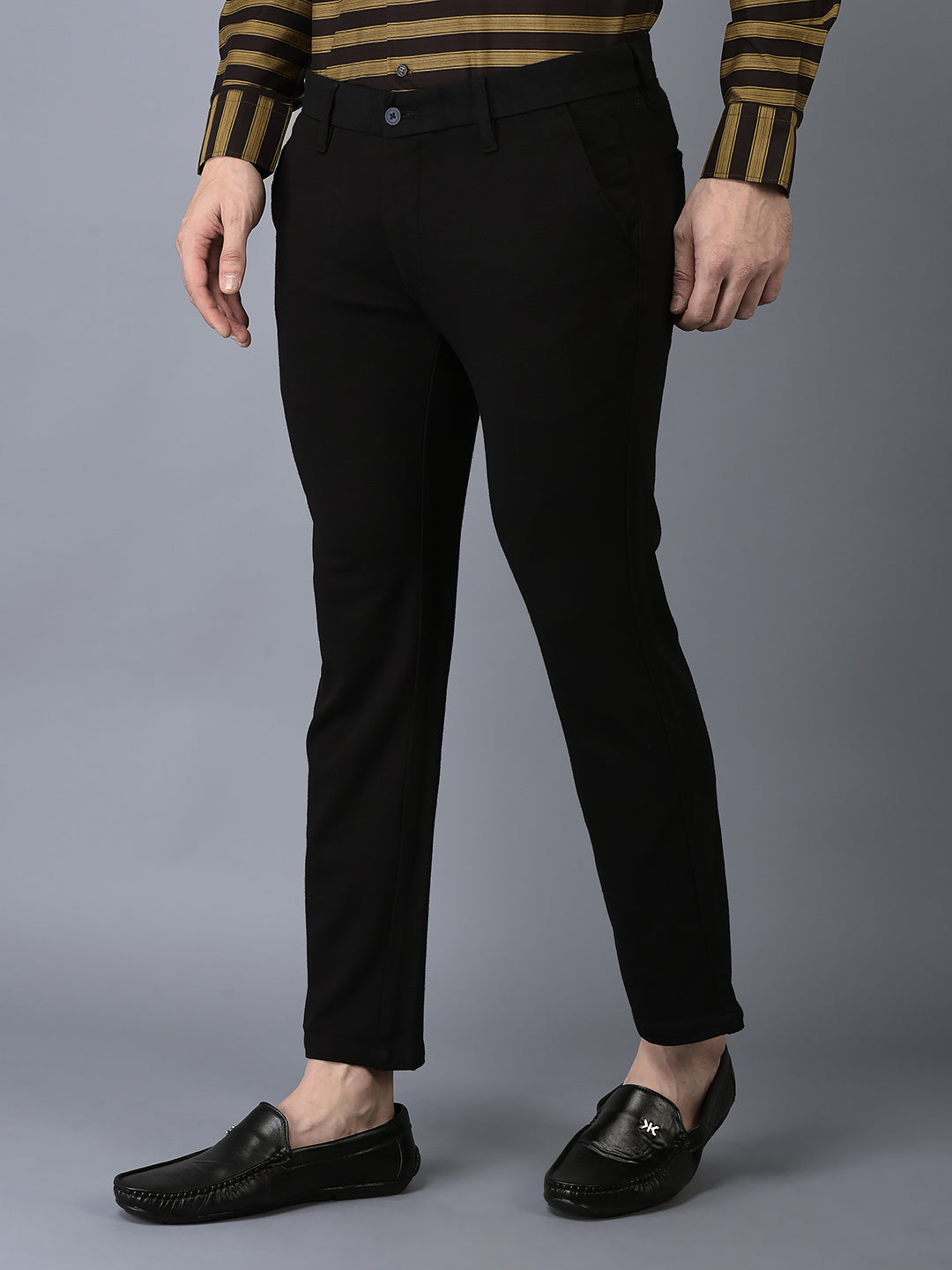 CANOE MEN Formal Trouser  BLACK Color