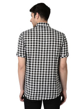Load image into Gallery viewer, CANOE MEN Casual Shirt Black Color Cotton Fabric Button Closure Checked
