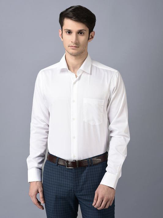 CANOE MEN Formal Shirt White Color Cotton Fabric Button Closure Solid