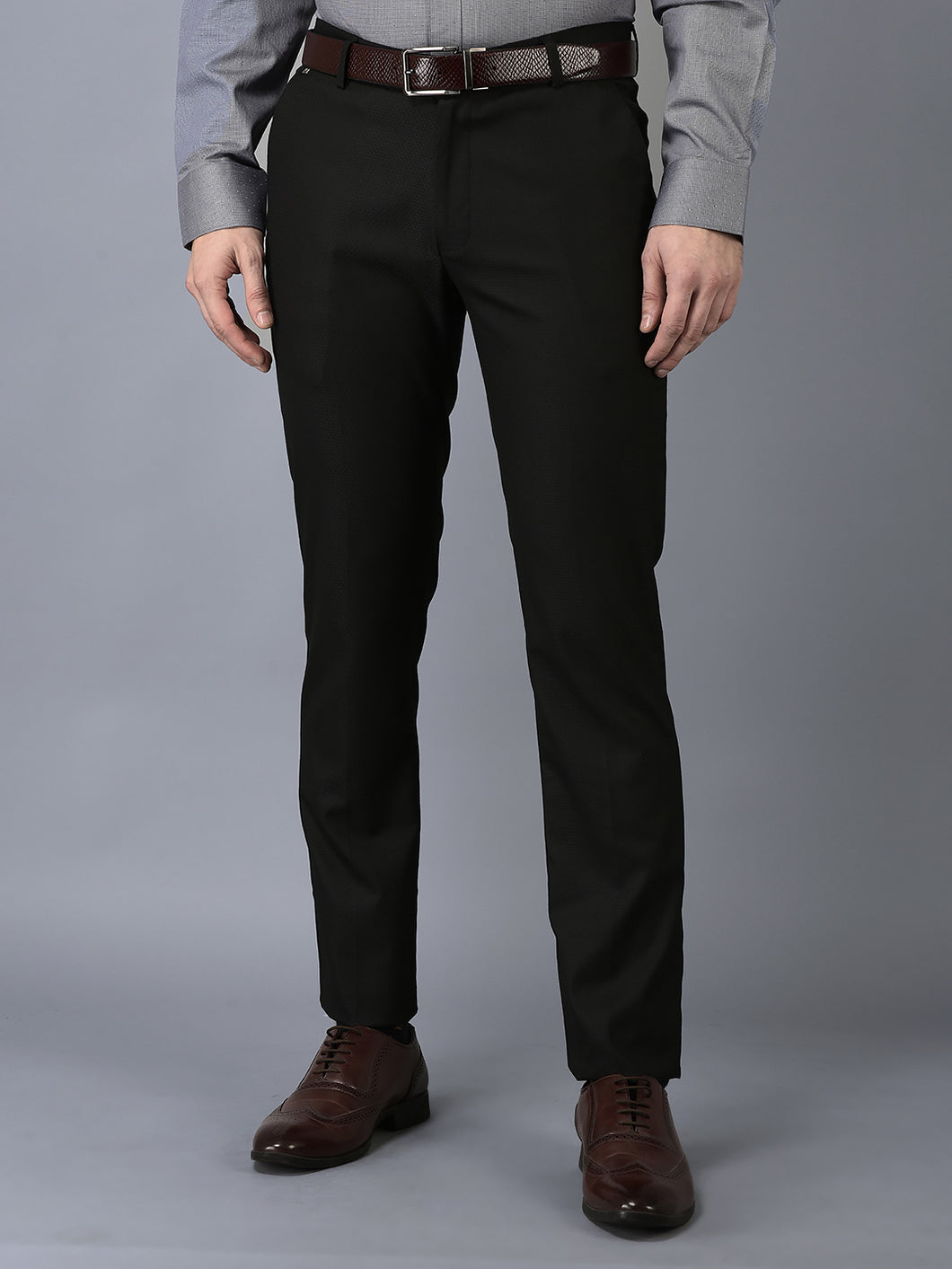 CANOE MEN Formal Trouser  BLACK Color