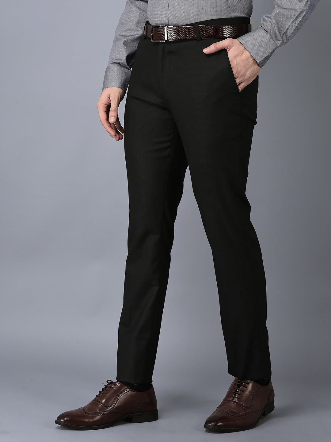 CANOE MEN Formal Trouser  BLACK Color