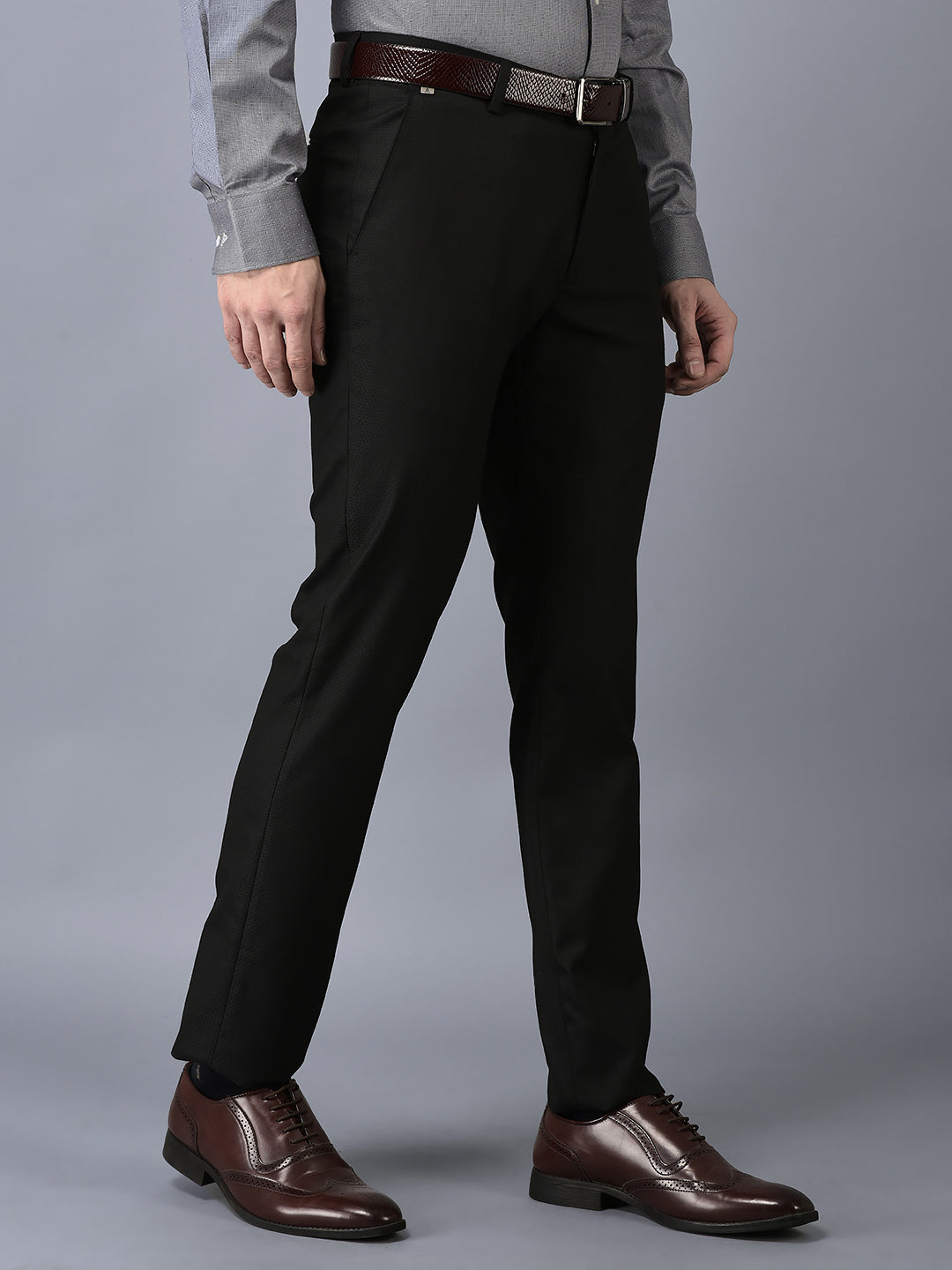 CANOE MEN Formal Trouser  BLACK Color