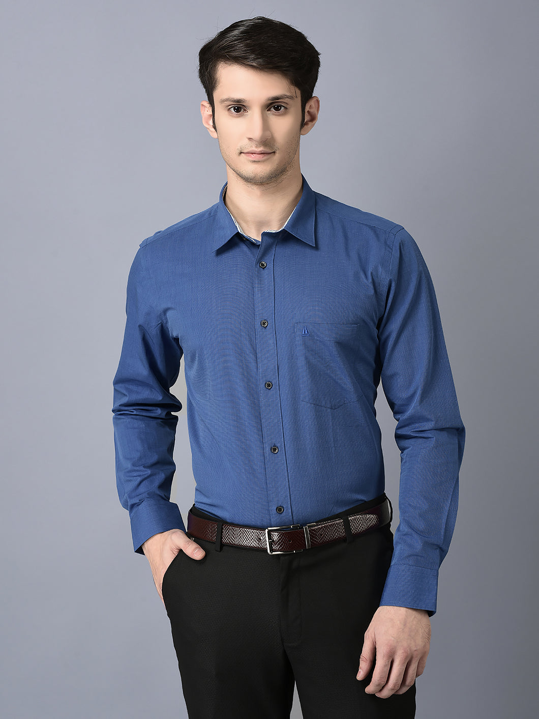 CANOE MEN Formal Shirt Multi Color Cotton Fabric Button Closure Solid