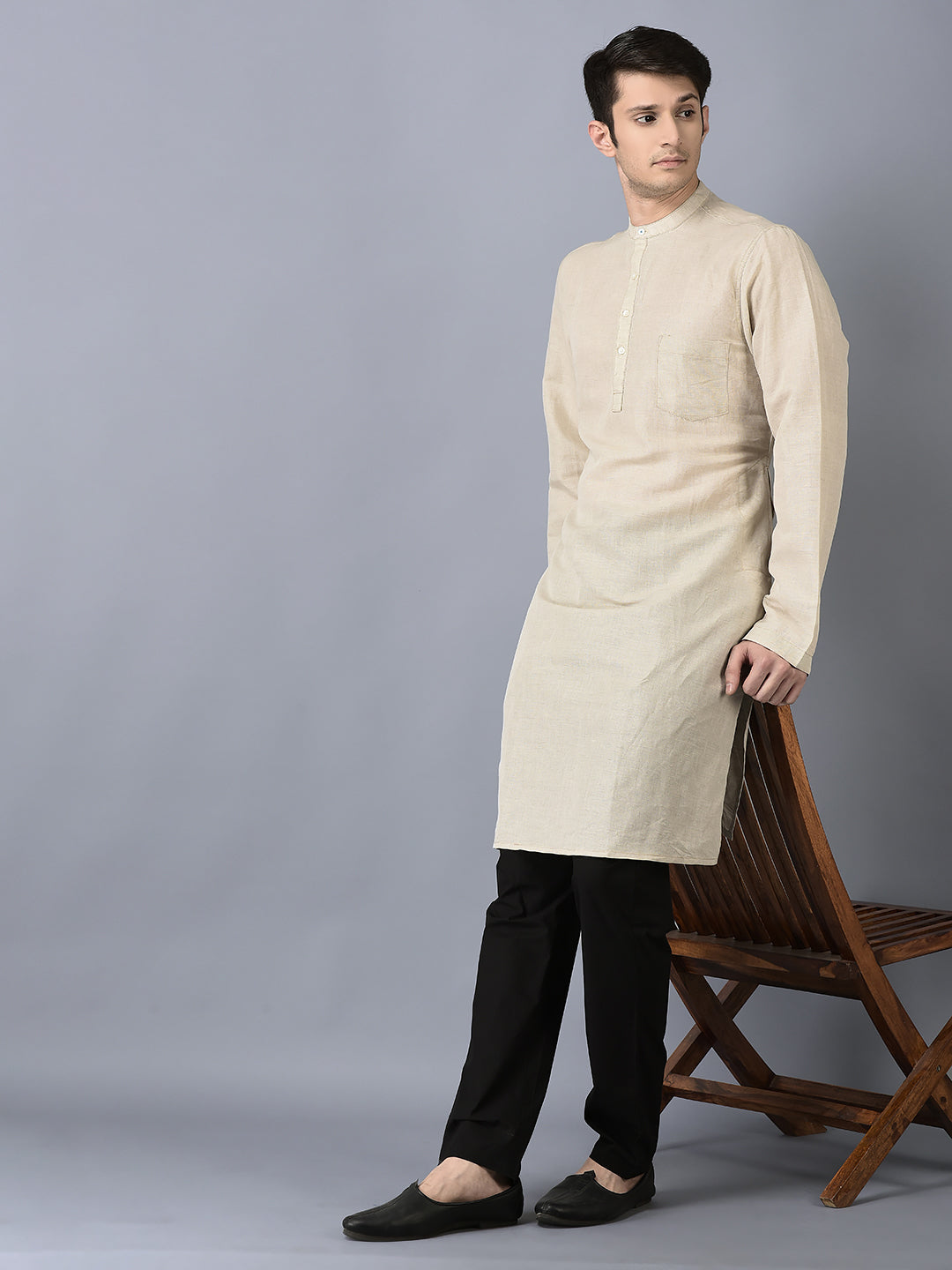 CANOE MEN Casual Kurta  BEIGE Color