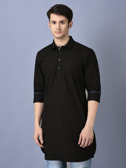 CANOE MEN Casual Kurta  BLACK Color