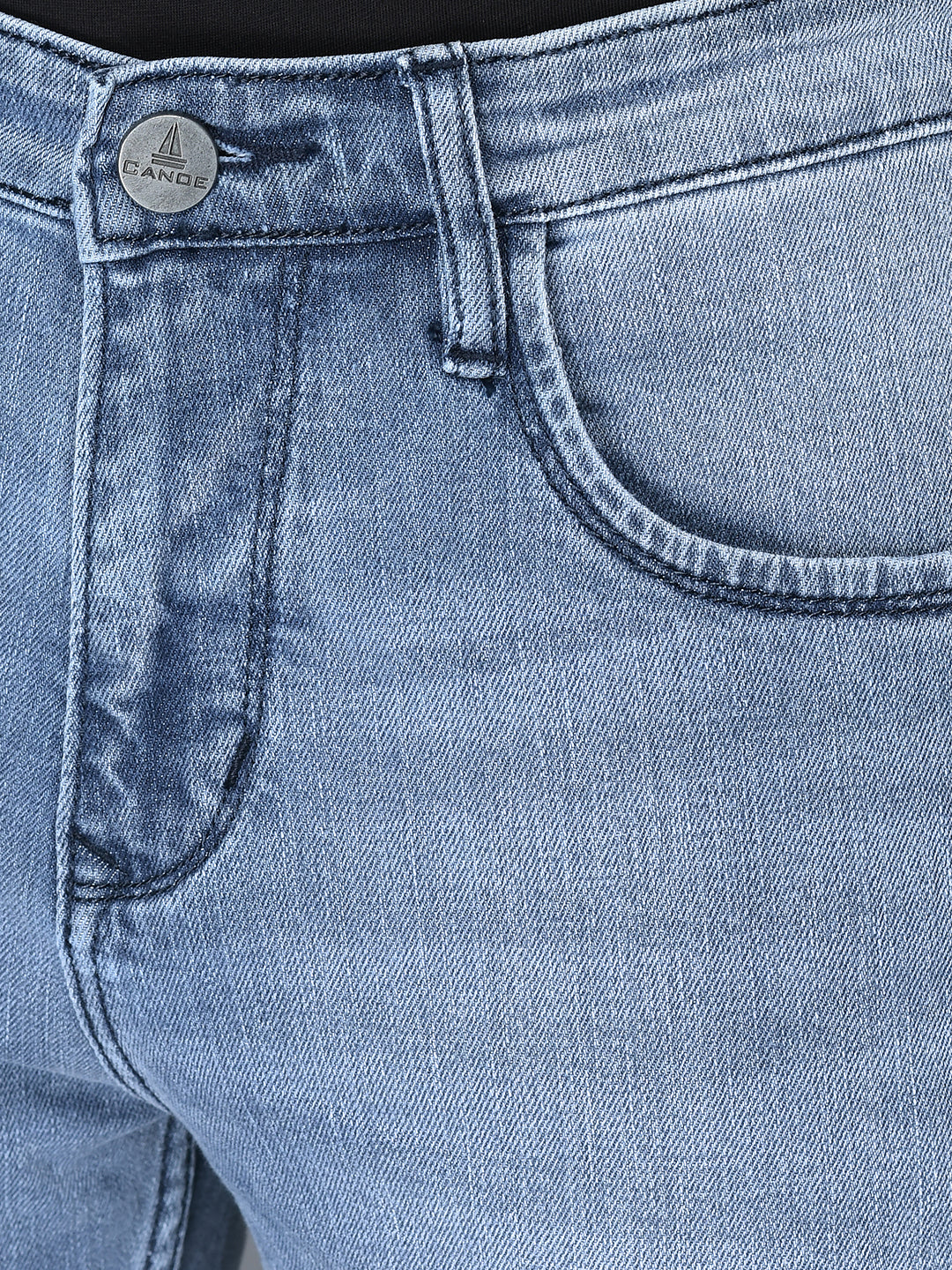 CANOE MEN Denim Trouser  POWDER BLUE Color