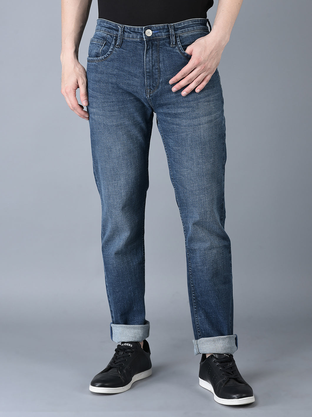 CANOE MEN Denim Trouser  MIDNIGHT BLUE Color