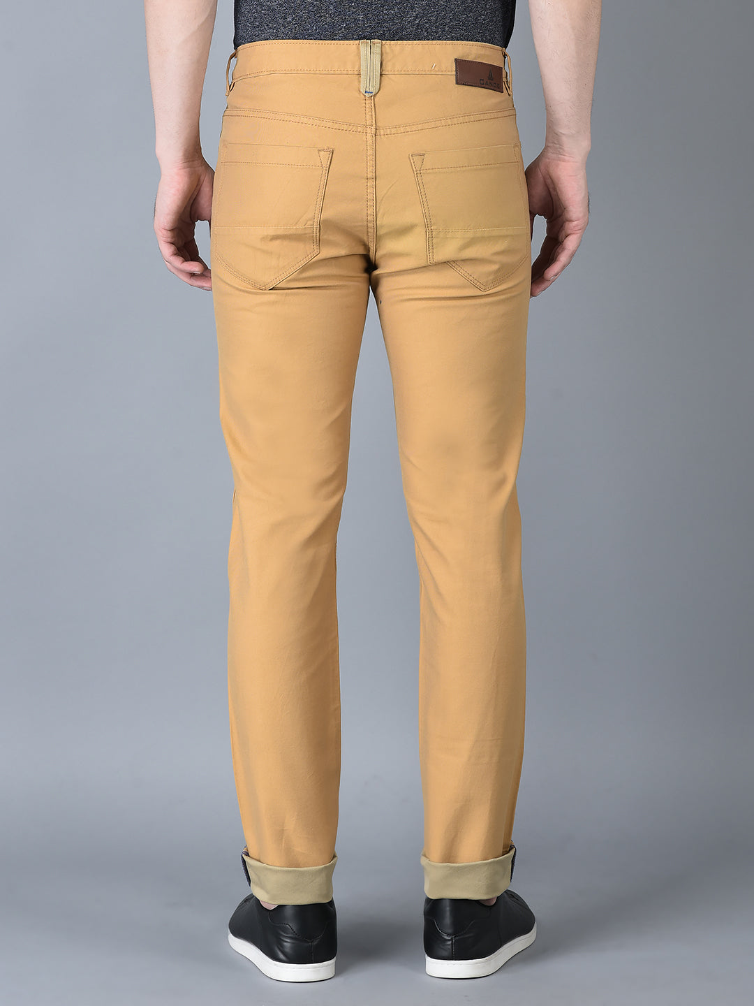 CANOE MEN Casual  Trouser MUSTARD Color Cotton Fabric Button Closure Button