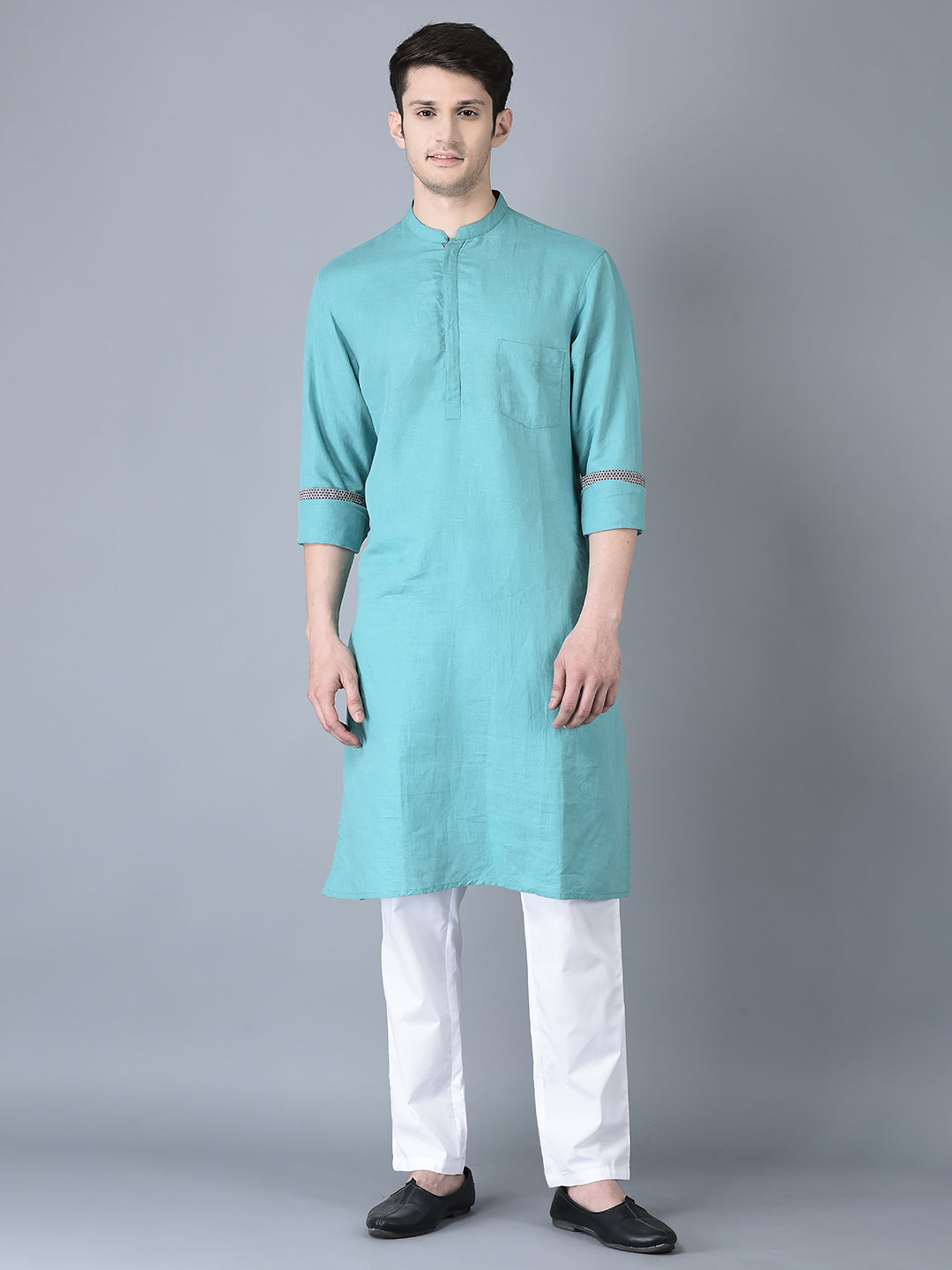 Canoe Men Casual Kurta  Three Fourth Sleeve Above Knee Length