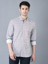 Load image into Gallery viewer, CANOE MEN Casual Shirt White Color Cotton Fabric Button Closure Printed
