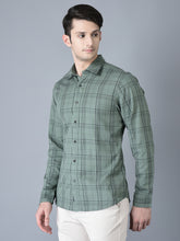 Load image into Gallery viewer, CANOE MEN Casual Shirt Green Color Cotton Fabric Button Closure Checked
