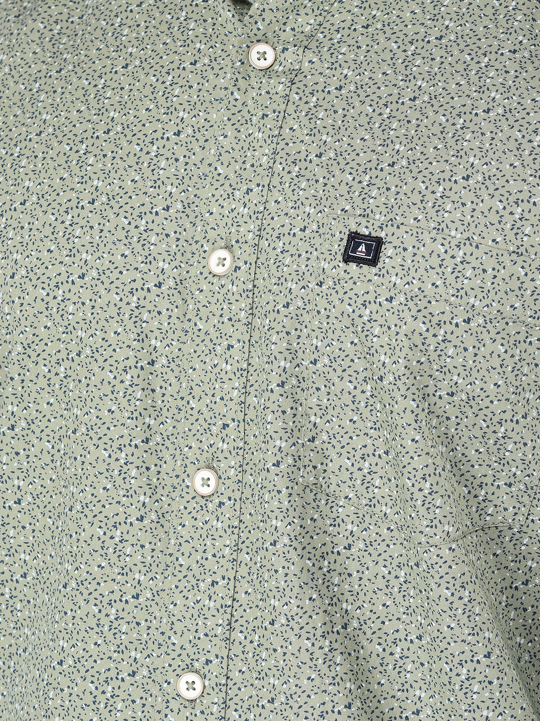 CANOE MEN Casual Shirt Lt. Green Color Cotton Fabric Button Closure Printed