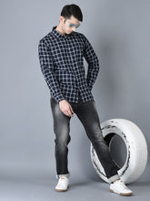 Load image into Gallery viewer, CANOE MEN Casual Shirt Navy Color Cotton Fabric Button Closure Checked

